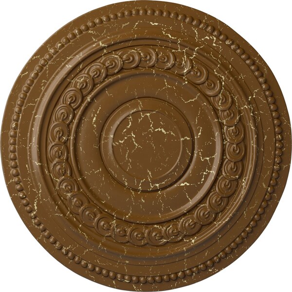 Ekena Millwork Oldham Ceiling Medallion (Fits Canopies up to 8 5/8"), 18"OD x 1 1/4"P, Smokey Topaz Crackle CM18OLSTC - main
